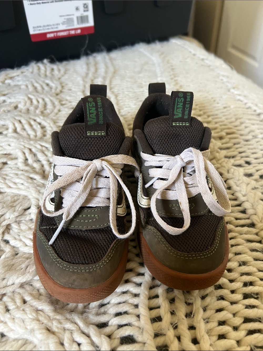 Vans Kids Brown, White & Green Low-Top Sneakers